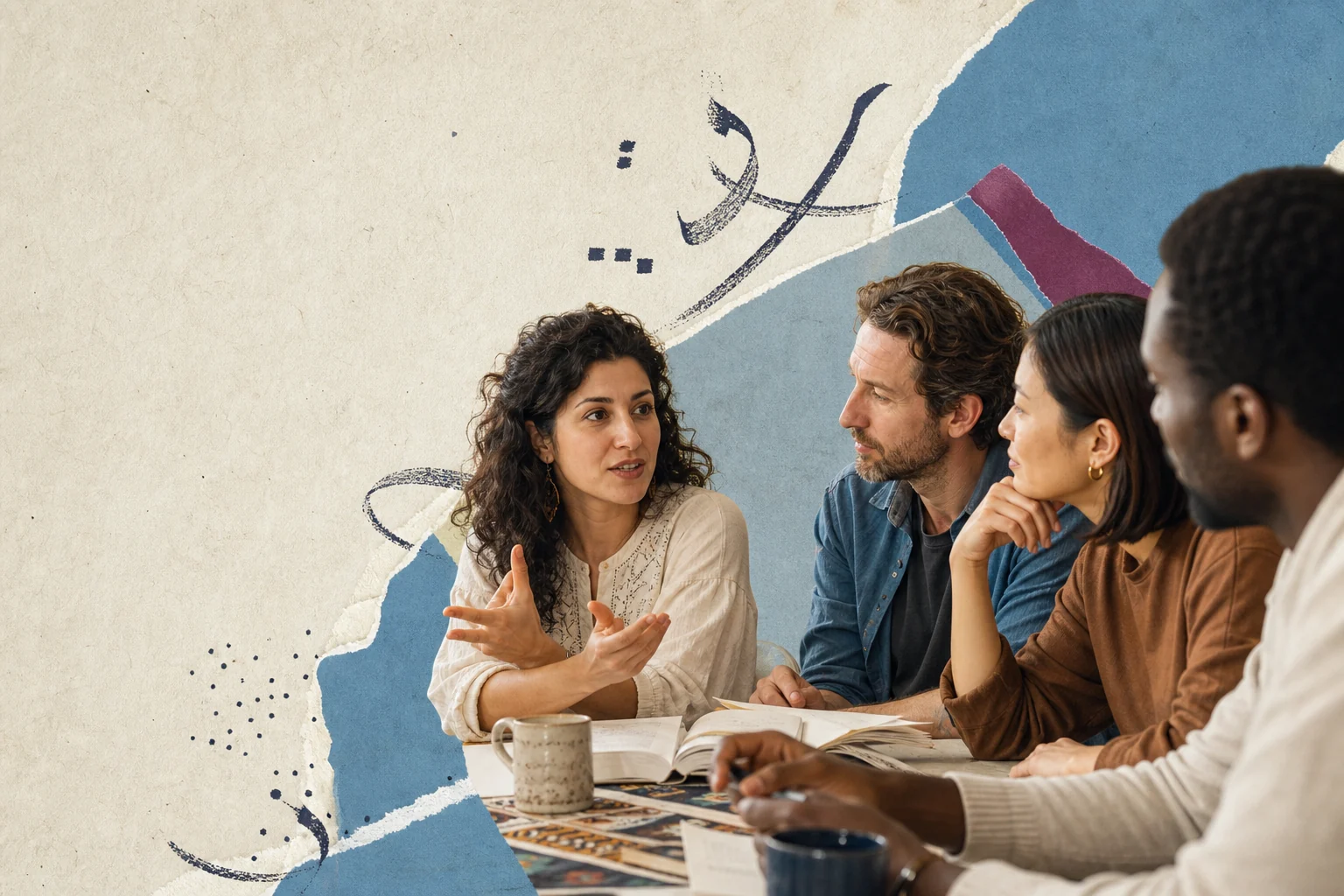 Adult learners in a live Arabic speaking group